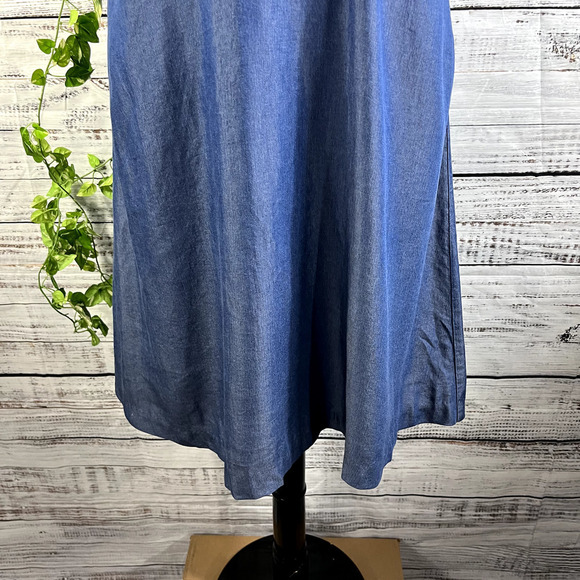 Banana Republic Dress $128 size 4 Denim Jean Tencel Career Wedding Knee A Line - Picture 9 of 16